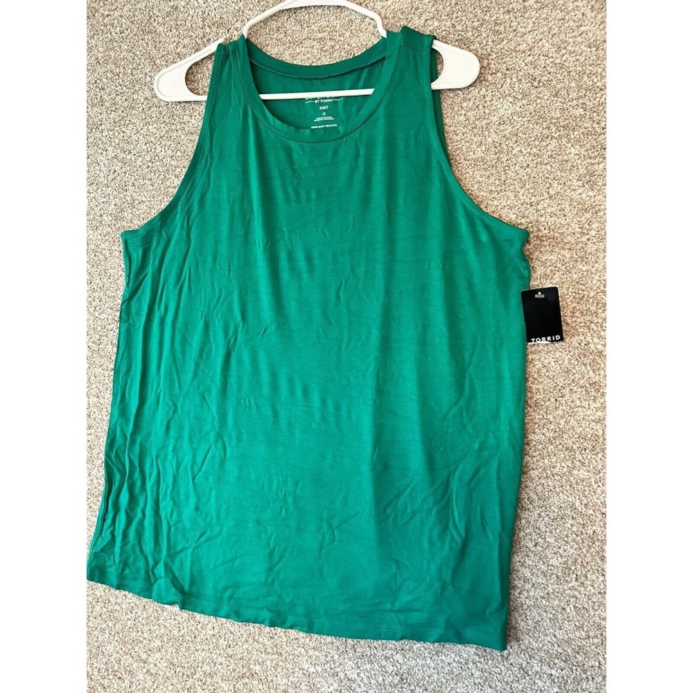 Torrid Women's Super Soft Knit Perfect Tank Sleeveless Top In Shady Green Large
